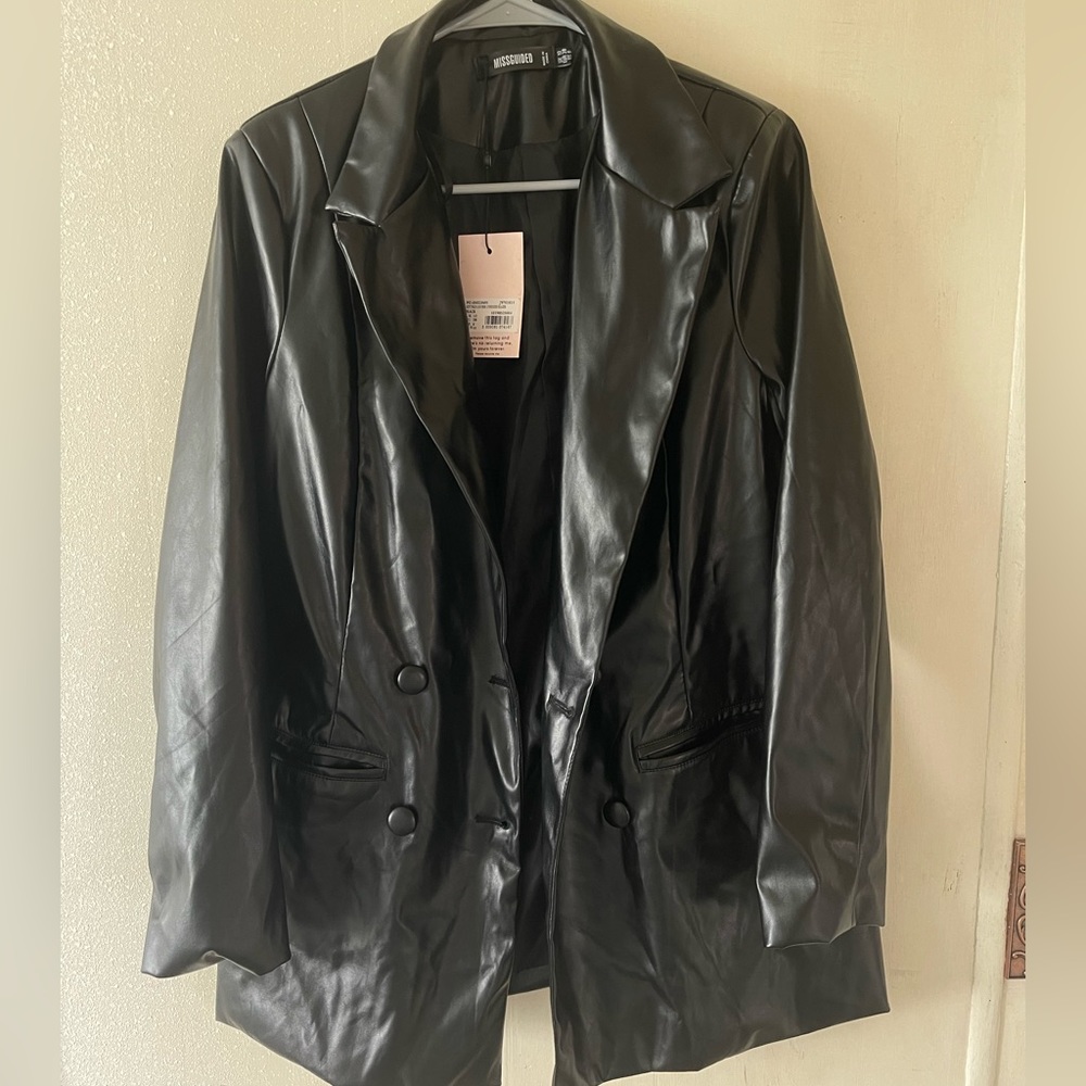 Misguided leather blazer